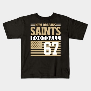 New Orleans Saints Carr 4 American Flag Football Kids T-Shirt